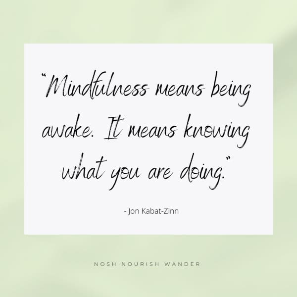 mindfulness quote, mindfulness means being awake. It means knowing what you are doing. 