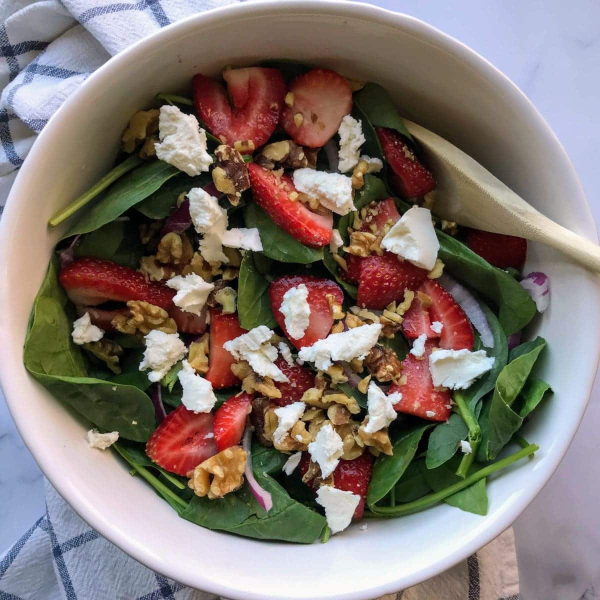 Strawberry Goat Cheese Salad with Walnuts