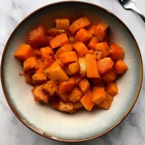 sauteed butternut squash in a bowl.